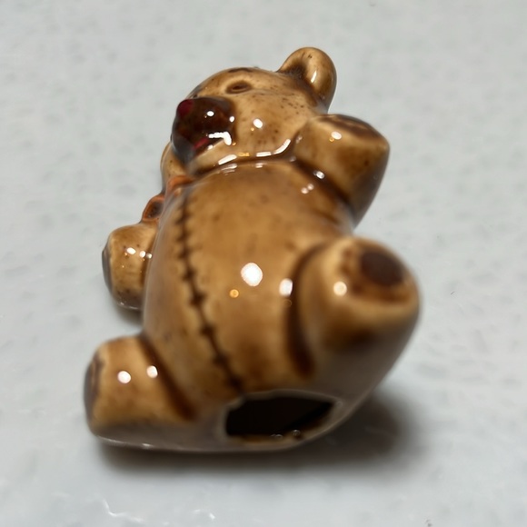 Vintage Ceramic Bear with Candy Kane on Top Bell and VIntage Bear Ornament - Picture 7 of 7